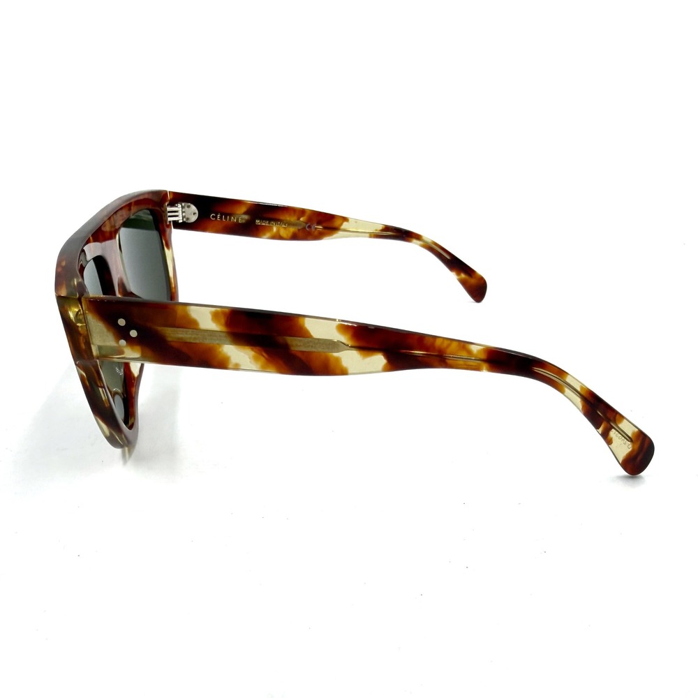 Celine Sunglasses Tortoiseshell Shadow Flat Top Oversized Women CL4001i - Picture 7 of 11